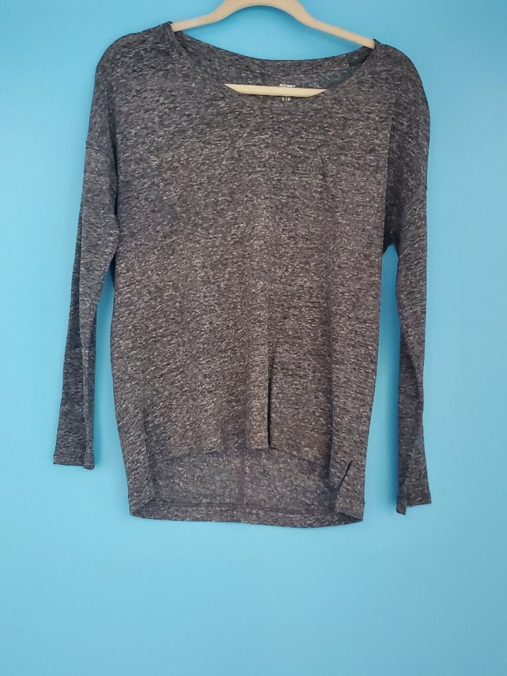 Old Navy Top Size Small Boyfriend Gray Long Sleeve